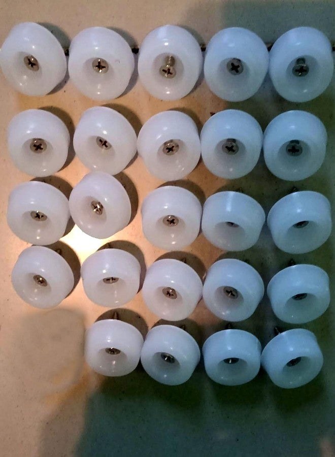 AVRIAN Round PVC Furniture Buffer/Pads, Screw On Non Skid Floor Protector Furniture Sofa Chair Balance Pad Noise Insulation Bumper. Size : 1 inch, Color: White (24) - Image 1